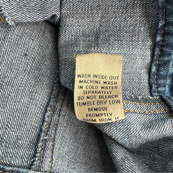 HIGHWAY JEANS Vest Womens 2X Blue Tribal Print Denim Crop Plus Buttons Western - Picture 8 of 12